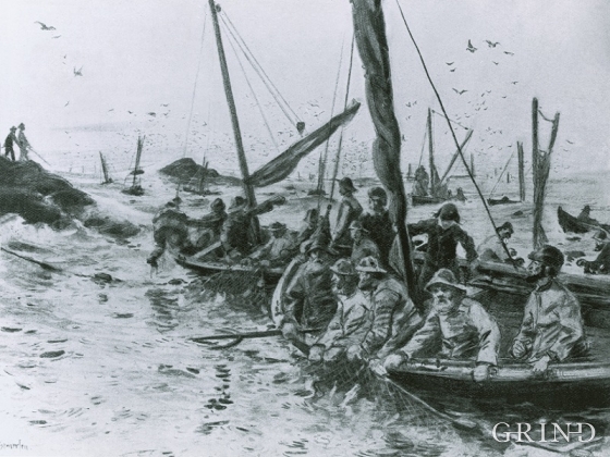 Vårsildfiske ved Espevær i 1850-åra