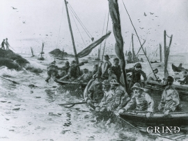 Spring herring fishery at Espevær in the 1850s
