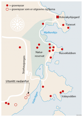 Kart over Hystadmarkjo