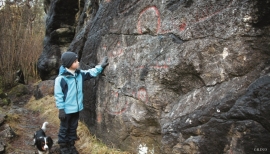 The rock paintings in Grødalshaug, Os