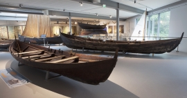The Boat Hall at the Horda Museum houses 26 clinker-built, open wooden boats
