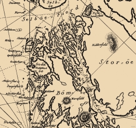 Section from a sea map from the Danish Sea Map Archive from 1798, drawn by Poul Løvernørn.