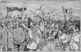 The Battle of Fitjar from Erik Werenskiold pen
