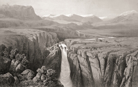 «The Vøring-fos Waterfall», James Randell, 1854