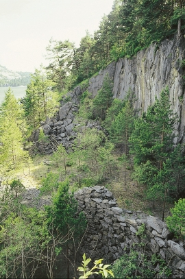 The limestone quarry on the east side of Storsøya Island 