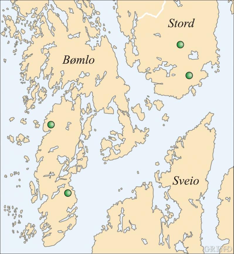 Fire av de seks lokalitetene til storak i Norge ligger i Sunnhordland